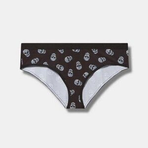 Torrid - Cotton Mid-Rise Hipster Panty in Crystal Disco Skulls Rich Blac…​​​​